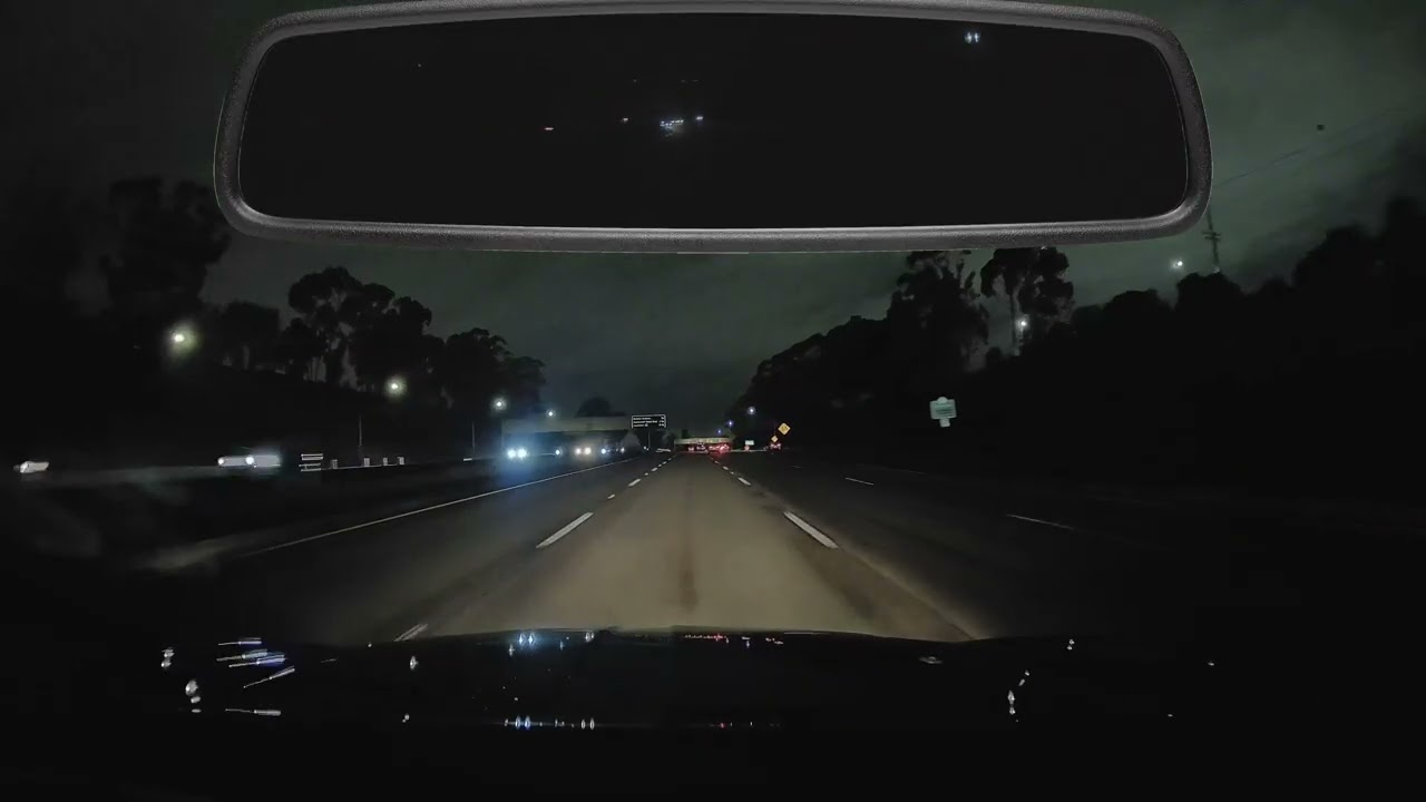 Driving from San Diego to Los Angeles at Night in the Rain & Fog (No Audio)
