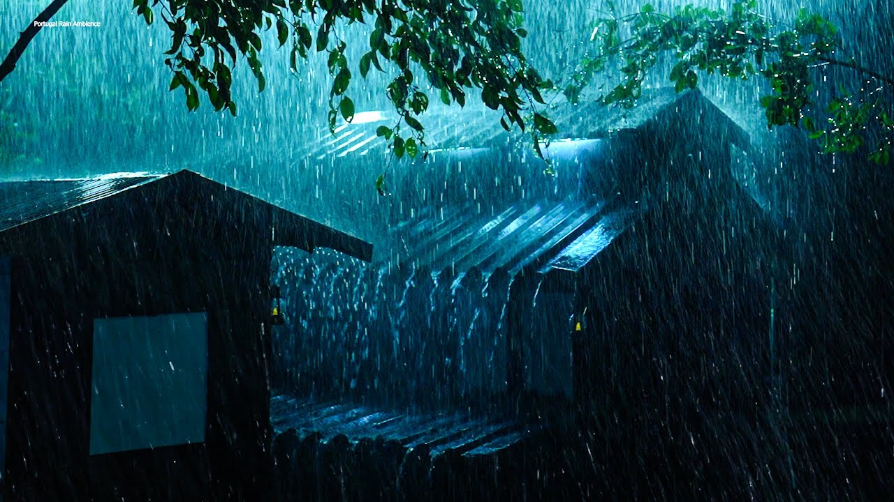 Adormeça Instantaneamente Com Sons De Chuva Forte, Vento Intenso E Trovões Numa Noite Tempestuosa