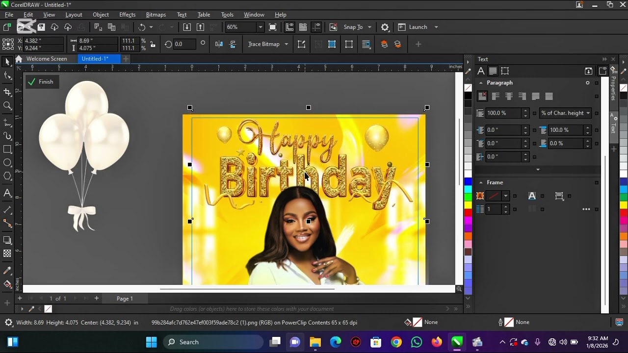 How to design a birthday flyer in corel draw 