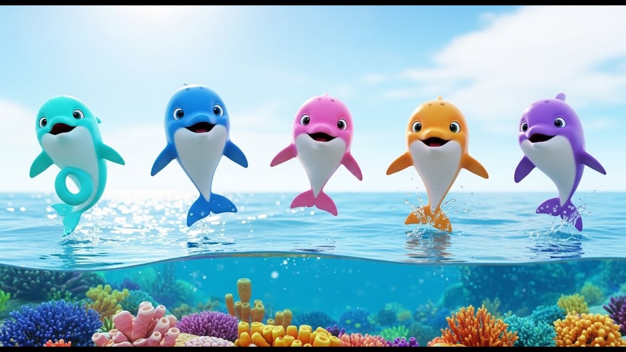 Five Little Dolphin Pals Splash Splash Splash | Ocean Adventure & Kids Songs