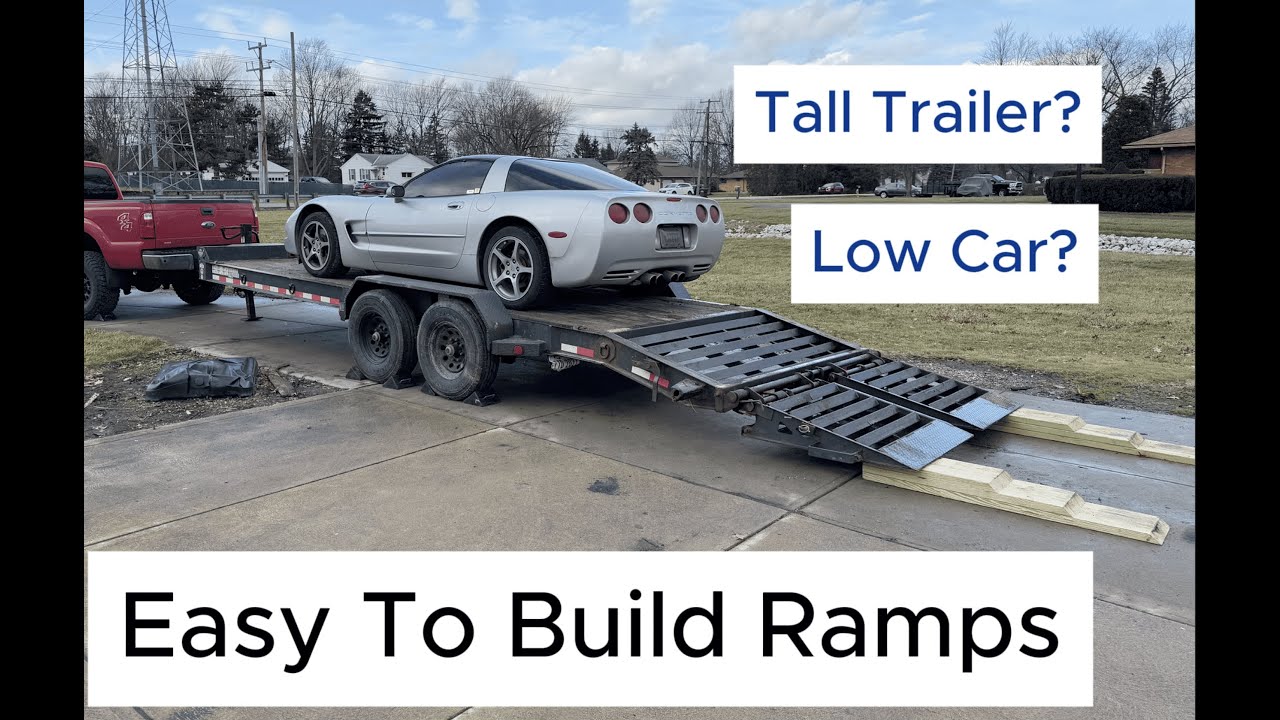 How To Easily Load A Small Car Onto A Tall Equipment Trailer.