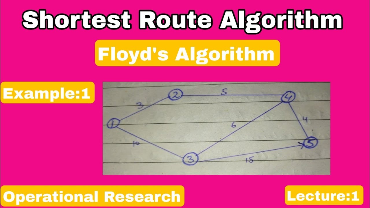 Floyd's Algorithm (shortest Route Algorithm) in Operational research