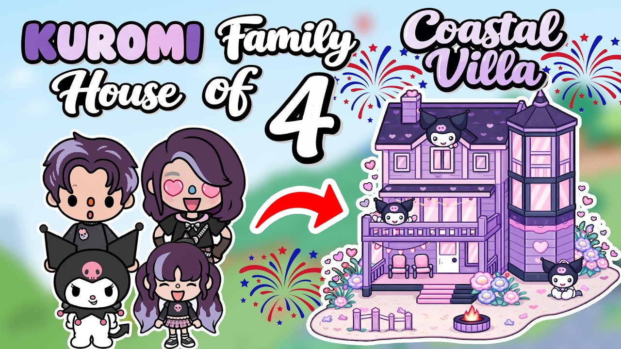 Building Kuromi Family House Design in Toca Life World 💀💜🩷 | Toca Boca House Makeover 😍 SanSan Toca