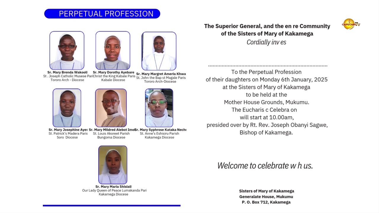 SISTERS OF MARY OF KAKAMEGA RELIGIOUS PROFESSION