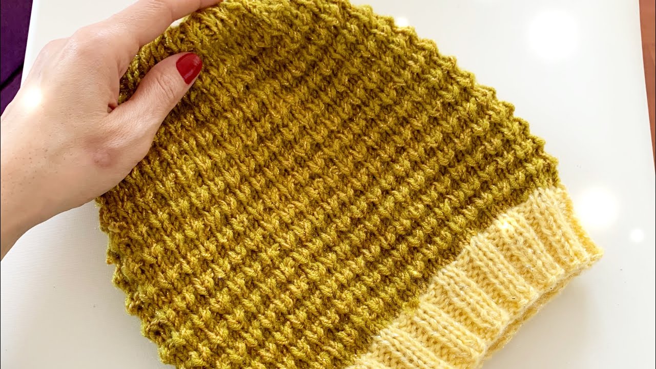 Şişle 1 Yumakla  Şık Bere / HowtoKnit 3D Hat