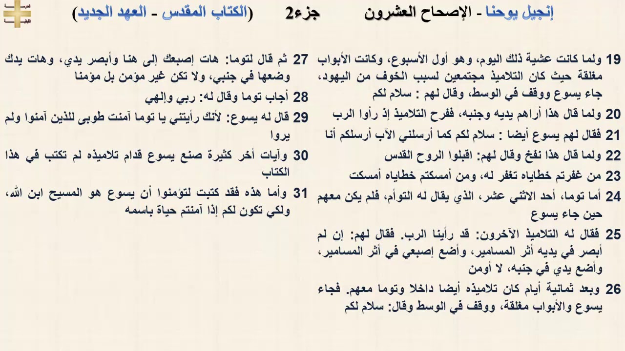 إنجيل يوحنا 20 جزء2 - الإصحاح العشرون - د/مجدى نجيب - القس ابرام