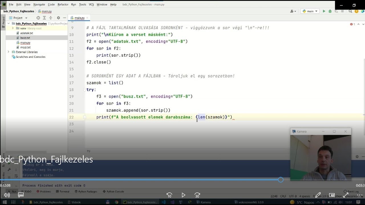 Python programozás - Alapismeretek 8. rész - Fájlkezelés