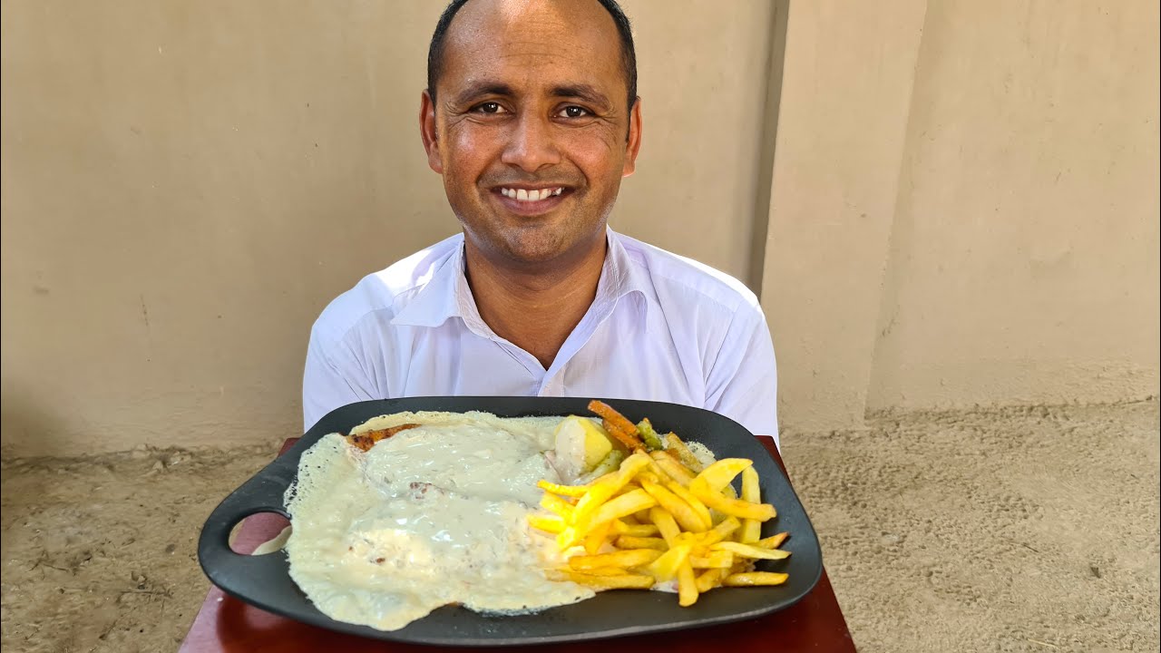 Chicken Steak Recipe | Chicken Steak with White Sauce | Mubashir Saddique | Village Food Secrets