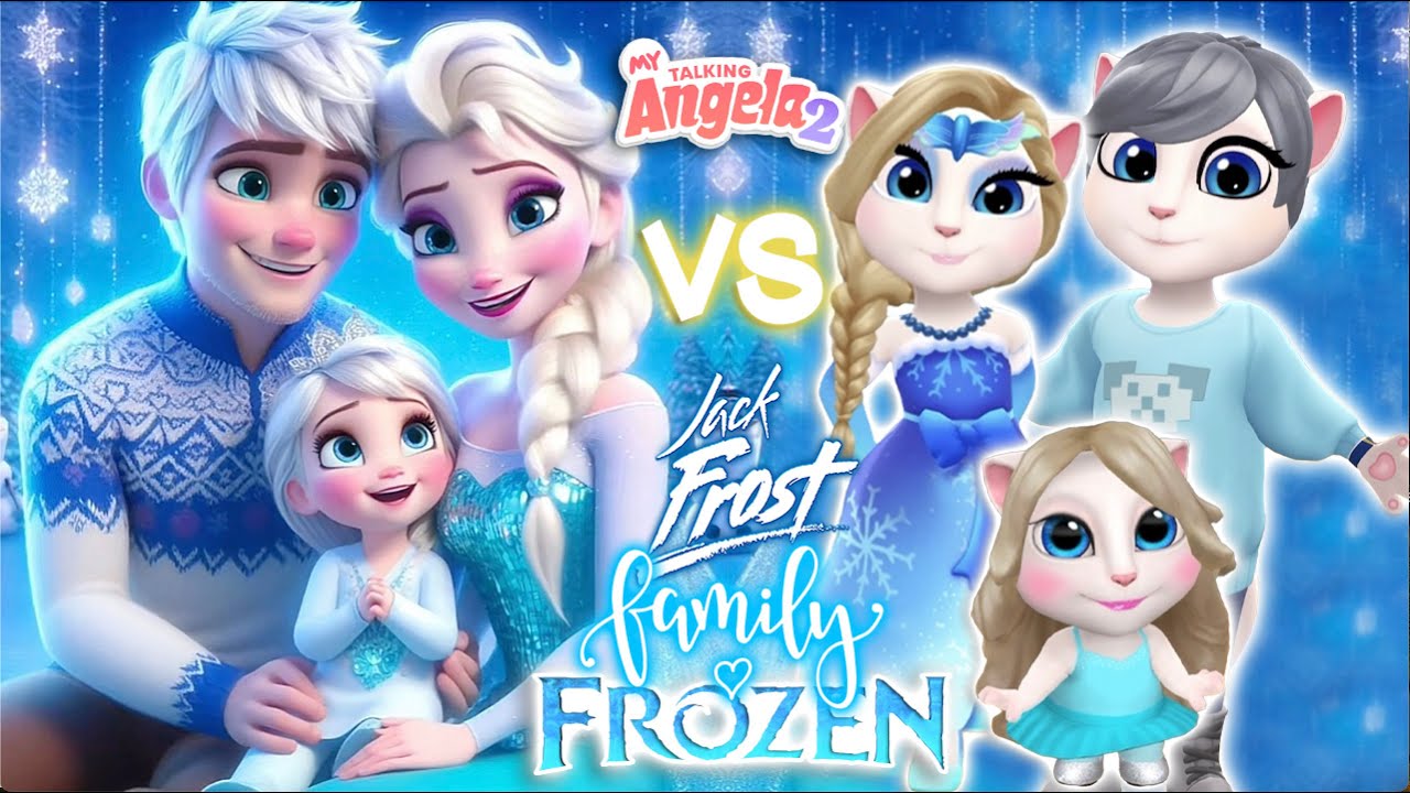 My talking Angela 2 | Elsa and Jack Frost | Frozen | Family | cosplay