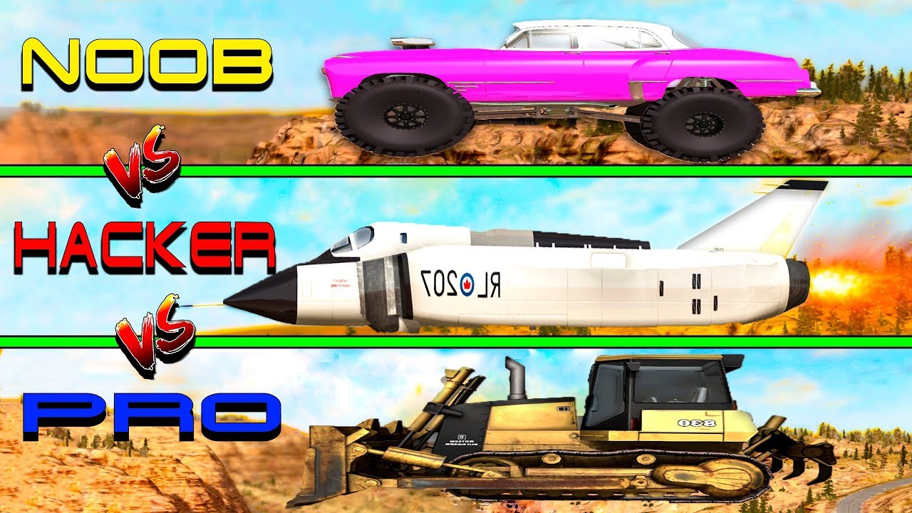 NOOB vs PRO vs HACKER crashes #14 - Beamng drive