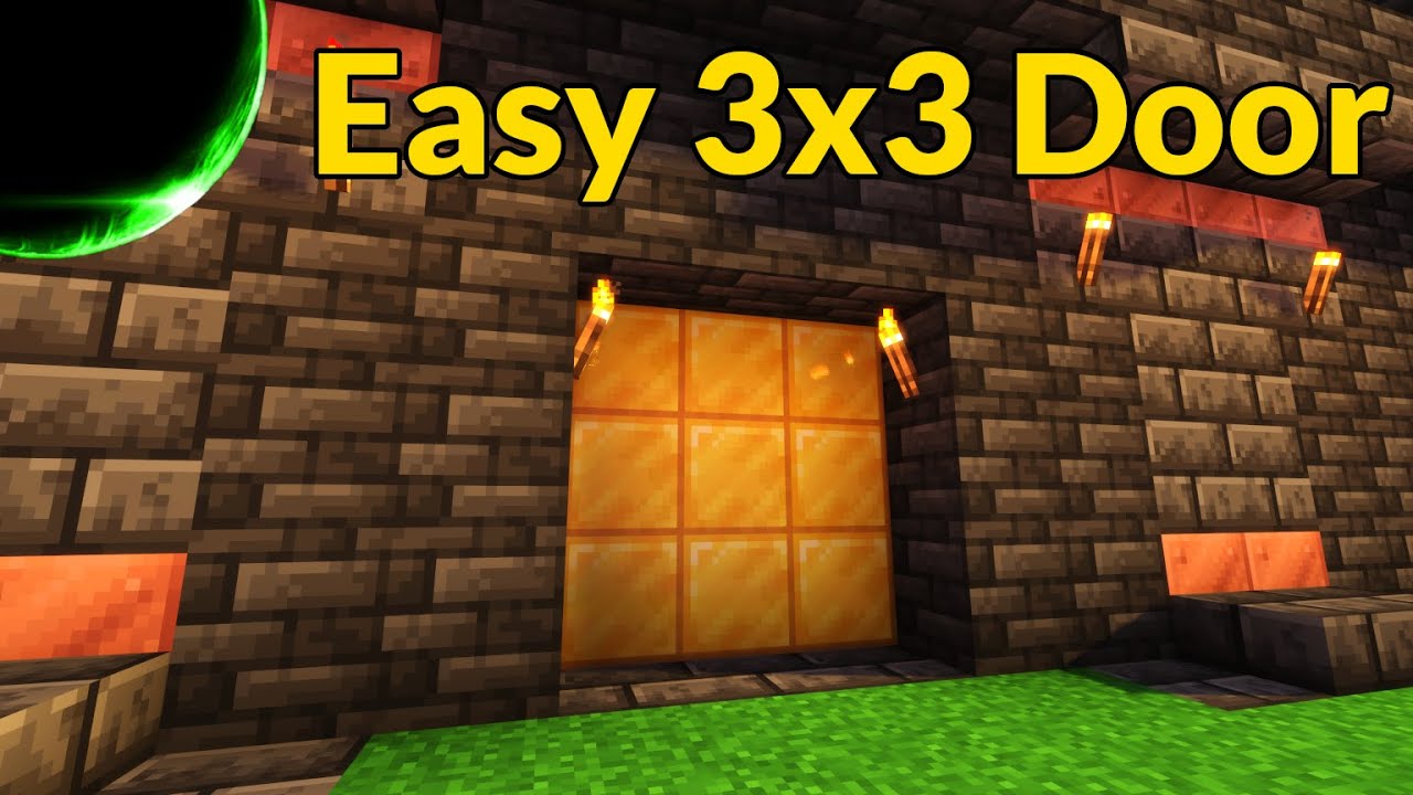 Быстрая и простая поршневая дверь 3x3 для изданий Java и Bedrock | Minecraft Redstone Engineering...