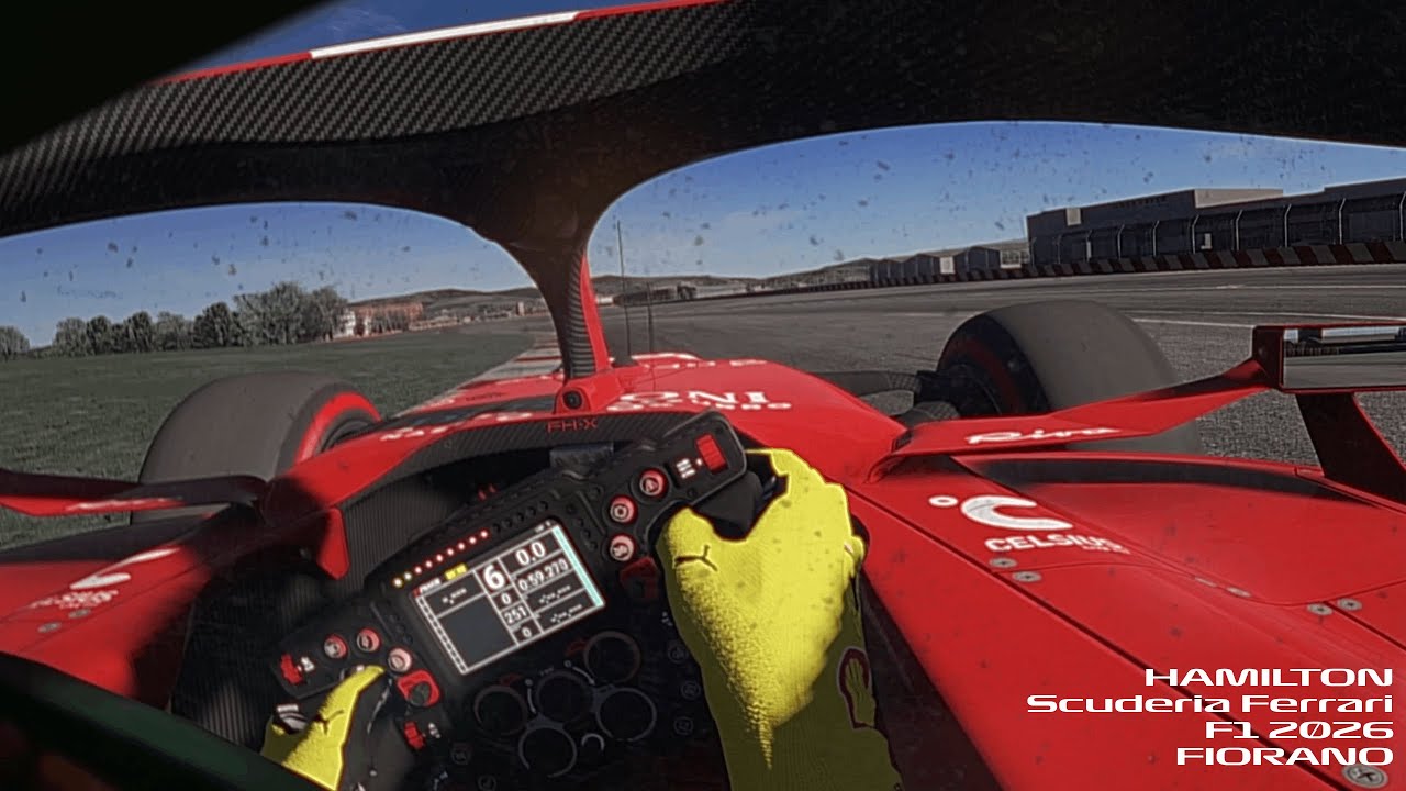 HAMILTON testing the F1 2026 FERRARI at Fiorano (helmet cam) #assettocorsa #ferrari