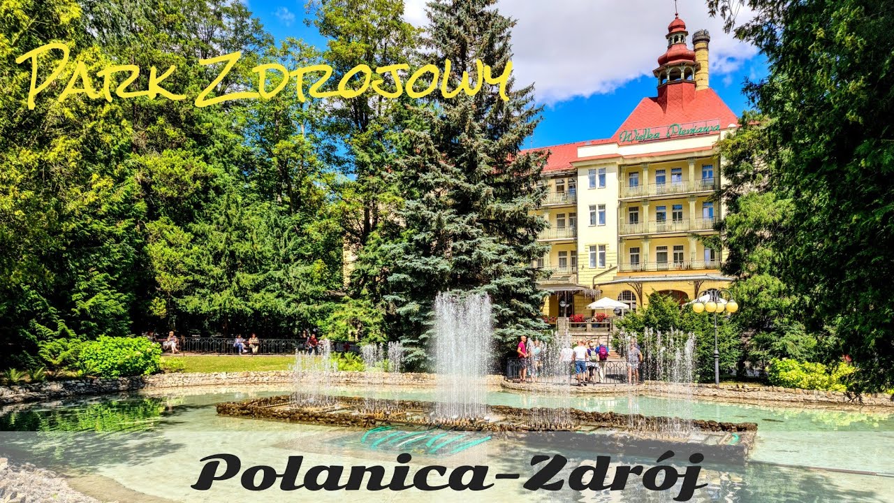 Polanica-Zdrój - Park Zdrojowy, Fontanny, Pijalnia, Tor Saneczkowy (zjazdy)