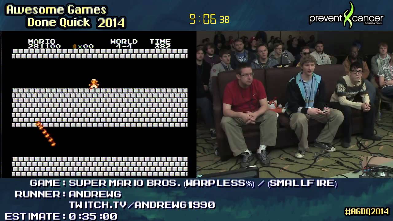 Super Mario Bros :: SPEED RUN (Warpless) (0:21:10) by andrewg #AGDQ 2014