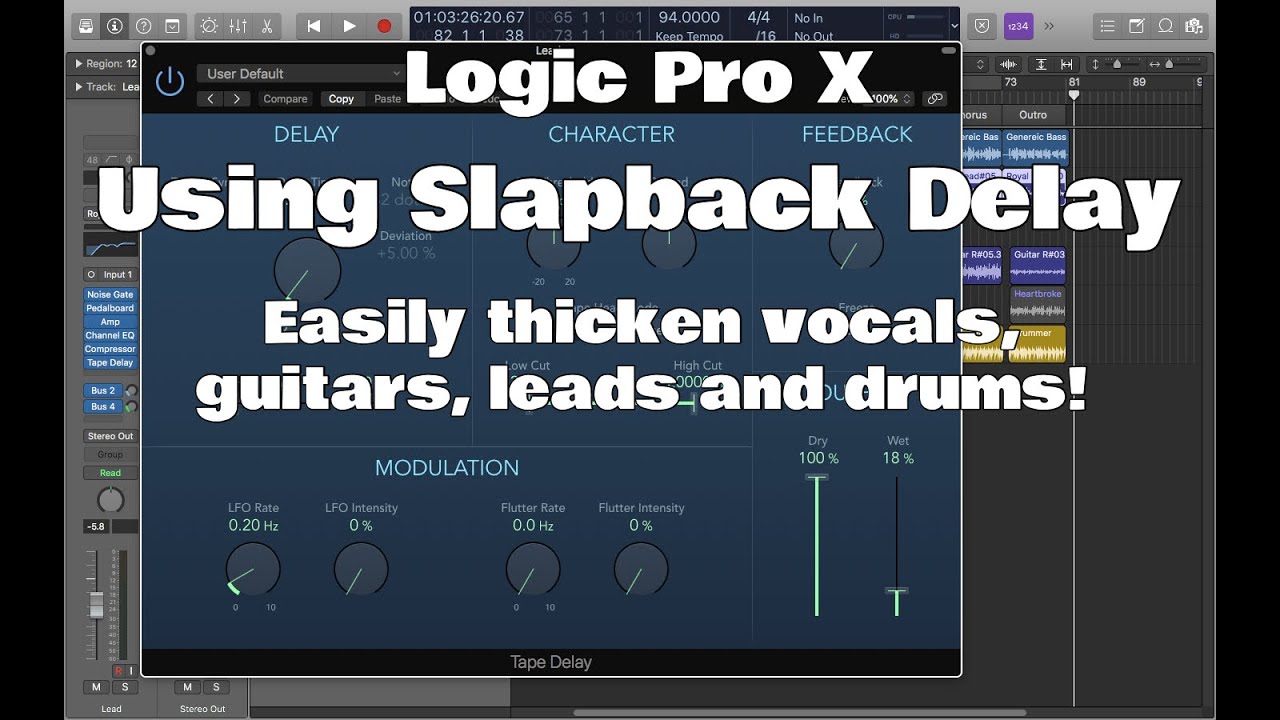 Logic Pro X - How To Use Slapback Delay