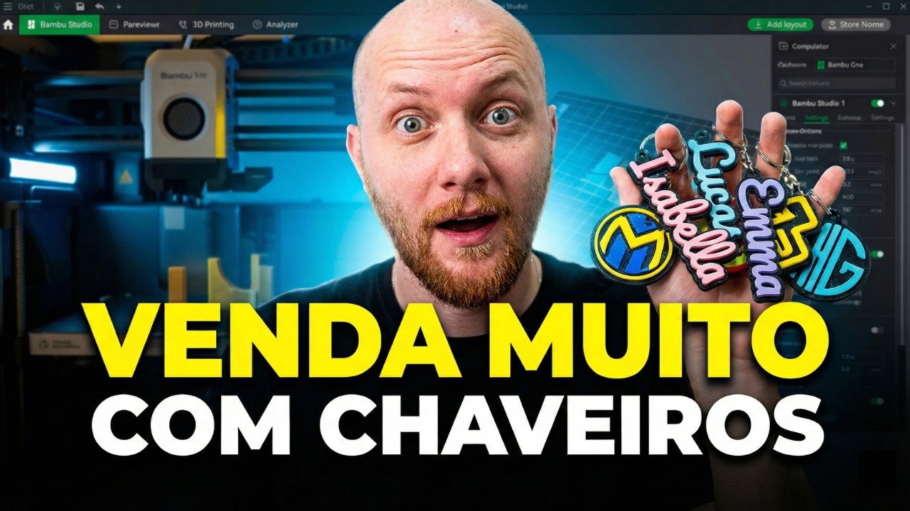 VENDA HOJE esses CHAVEIROS de IMPRESSÃO 3D