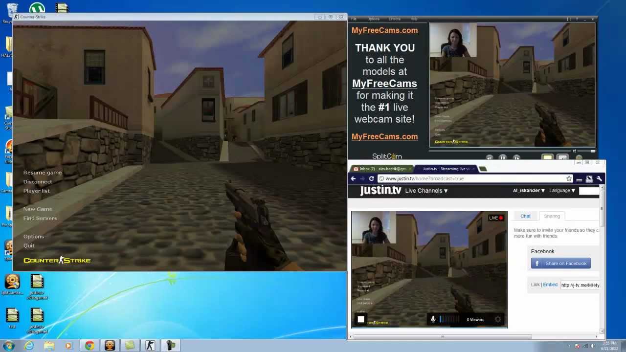 Broadcasting game on Justin.tv with the SplitCam