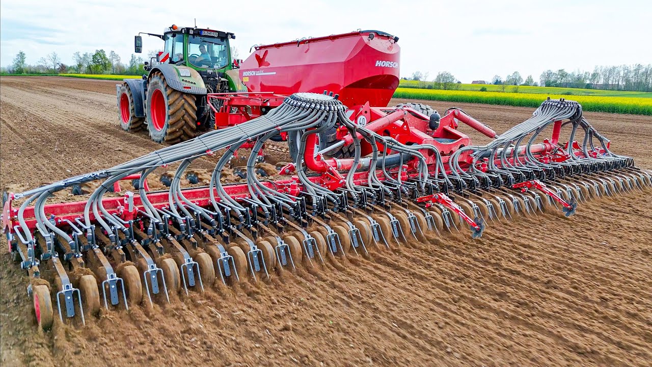 Fendt 936 + 12m Horsch Serto 12 SC bei der Erbsen Aussaat 2025