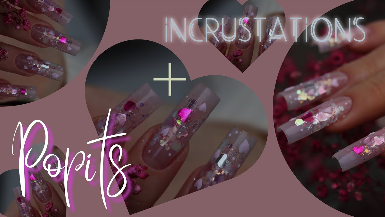 Pose en popits avec incrustations paillettes - Nails Company