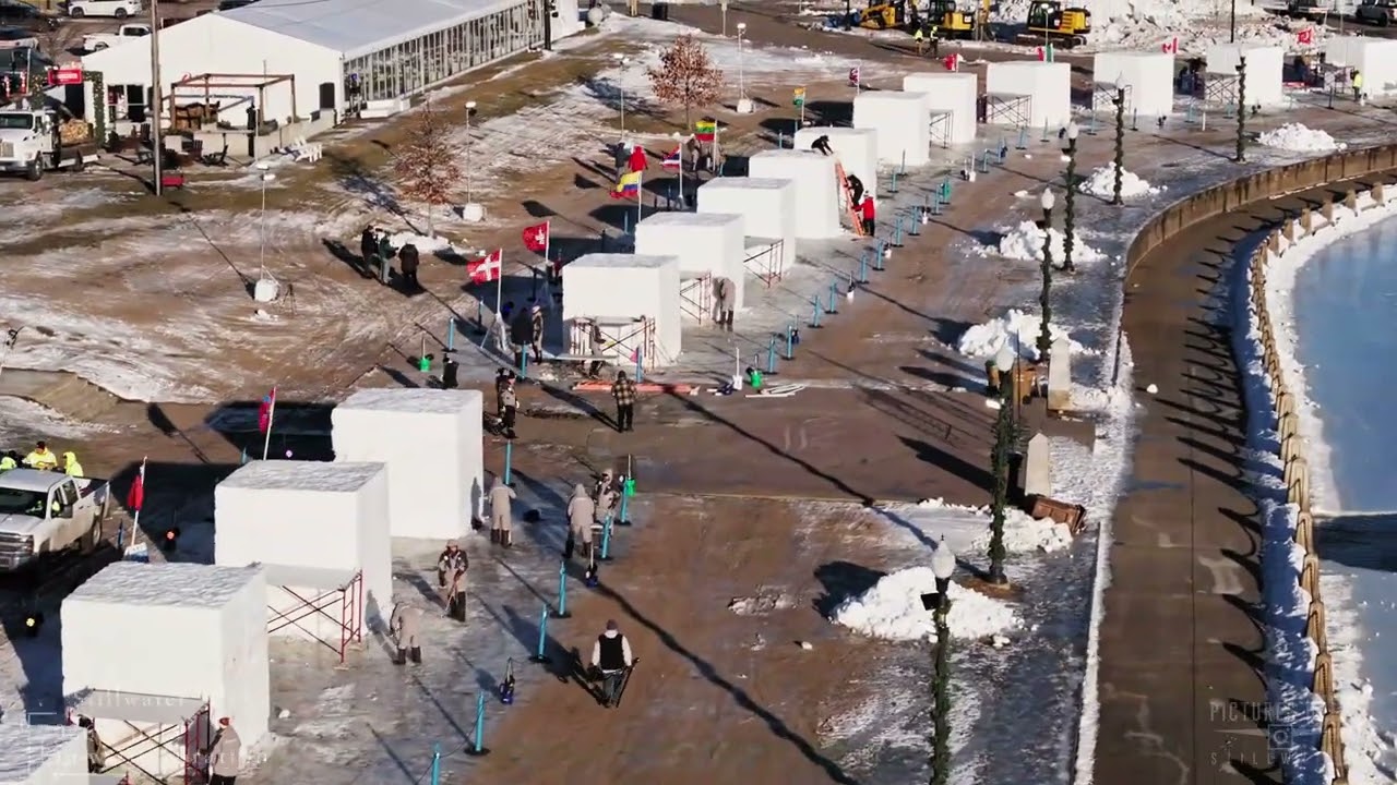 Day one of the 2026 World Snow Celebration World Snow Sculpting Championship Downtown Stillwater MN