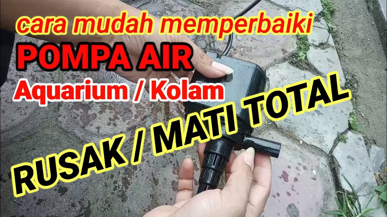 Cara mudah memperbaiki pompa air akuarium/kolam yg rusak atau mati total