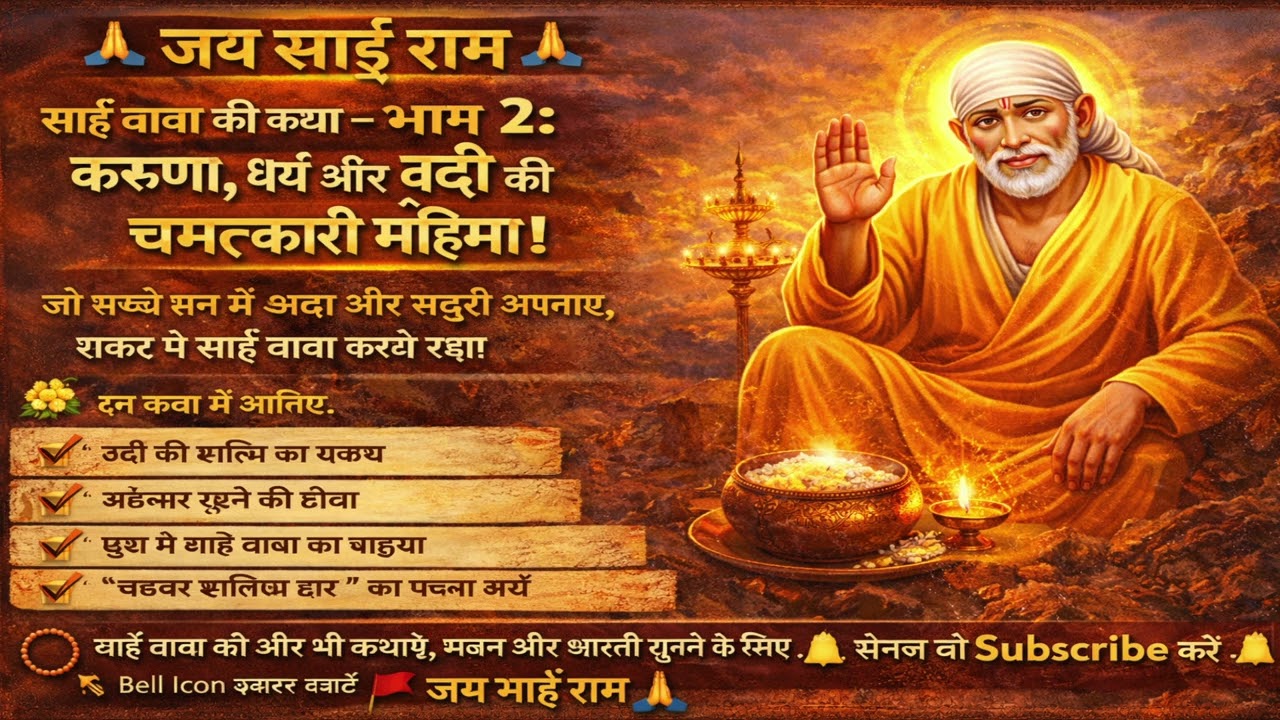 🌸 साईं बाबा की चमत्कारी कथा – भाग 2 | Sai Baba Katha Part 2 | उदी की महिमा | Shraddha Saburi
