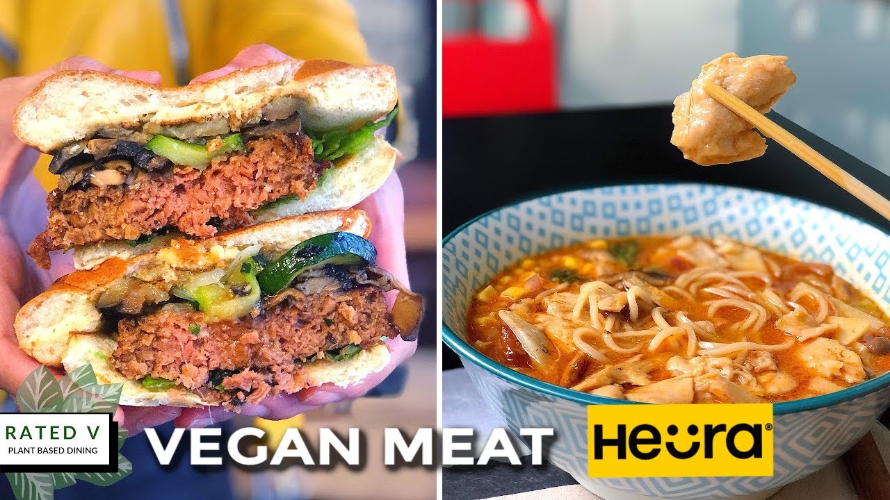 FASTEST GROWING VEGAN MEAT IN SPAIN: HEURA VEGAN BURGER  & VEGAN CHICKEN REVIEW WITH NON VEGAN!
