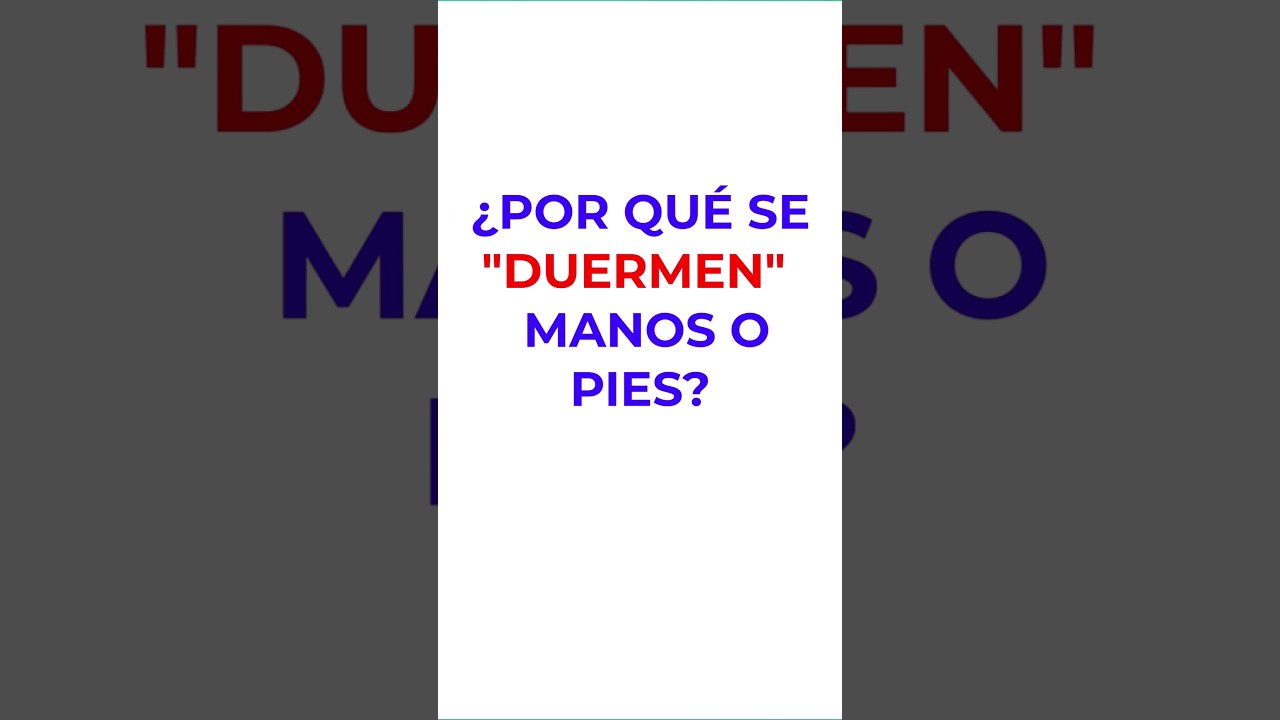 Por qué se duermen las manos o pies