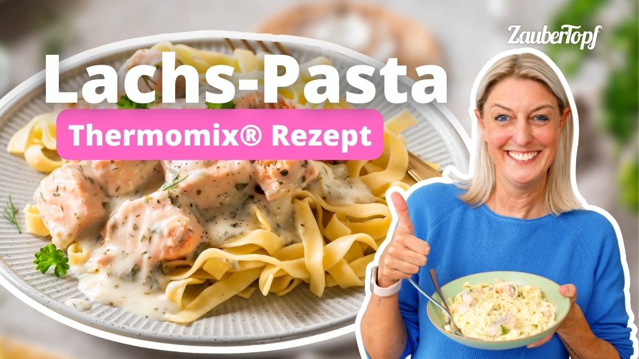 🍝🐟 Cremige Tagliatelle mit Lachs & Weißweinsoße | Thermomix® Rezept