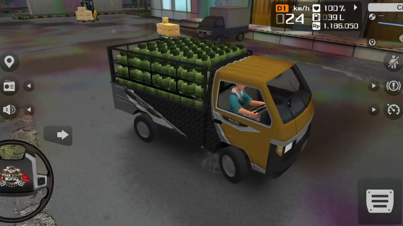 ACE Gold pickup loaded with LPG gas cylinders || Mod Truck Simulator Indonesia