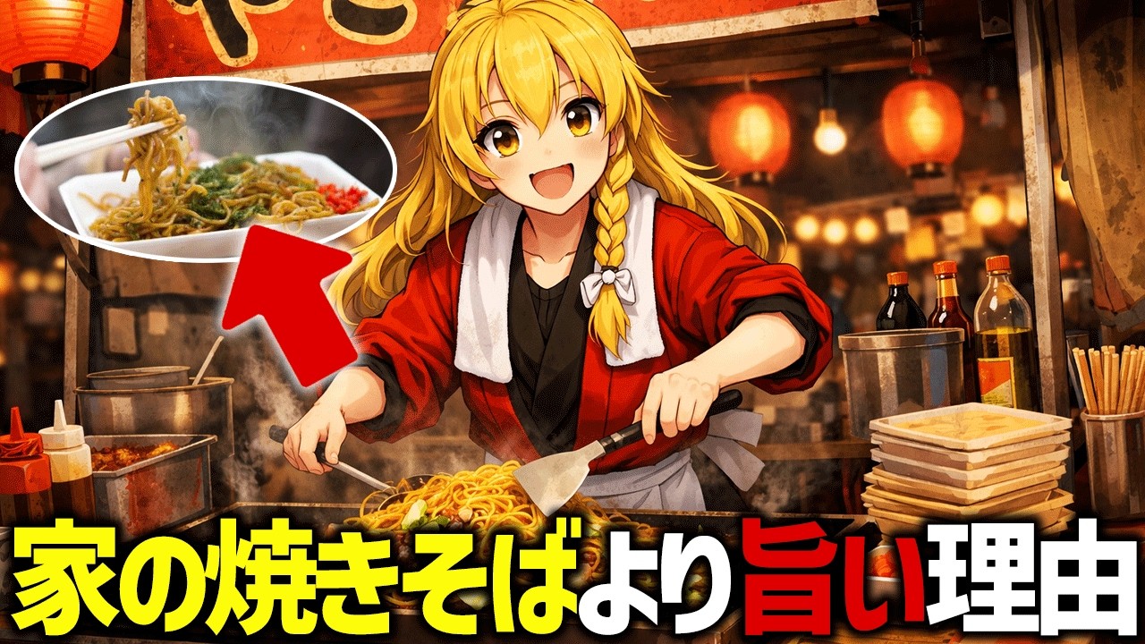 【再現不可？】屋台の焼きそばが家で作るより旨い理由【ゆっくり解説】