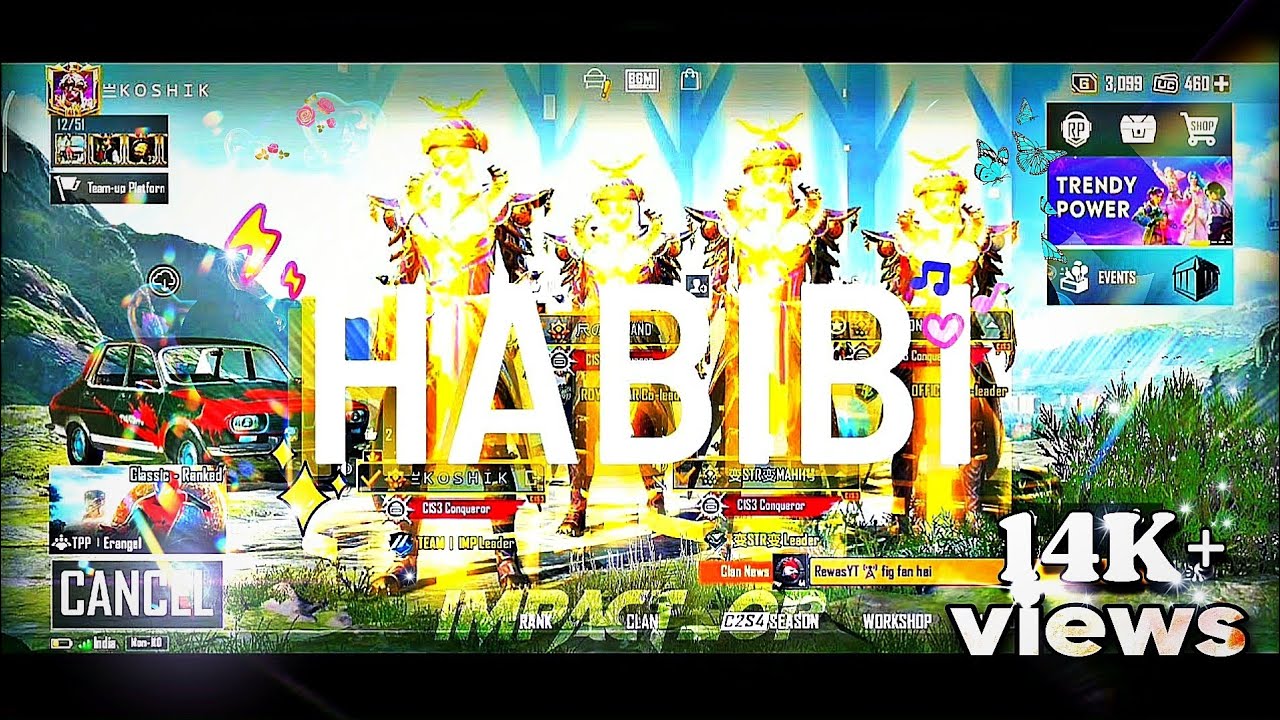 HABIBI x CONQUEROR Entry🔥 | BGMI Best Lobby Edited Video❤️ | C1S3 Conquerors x M7 Max RP🥀| AndroEdit