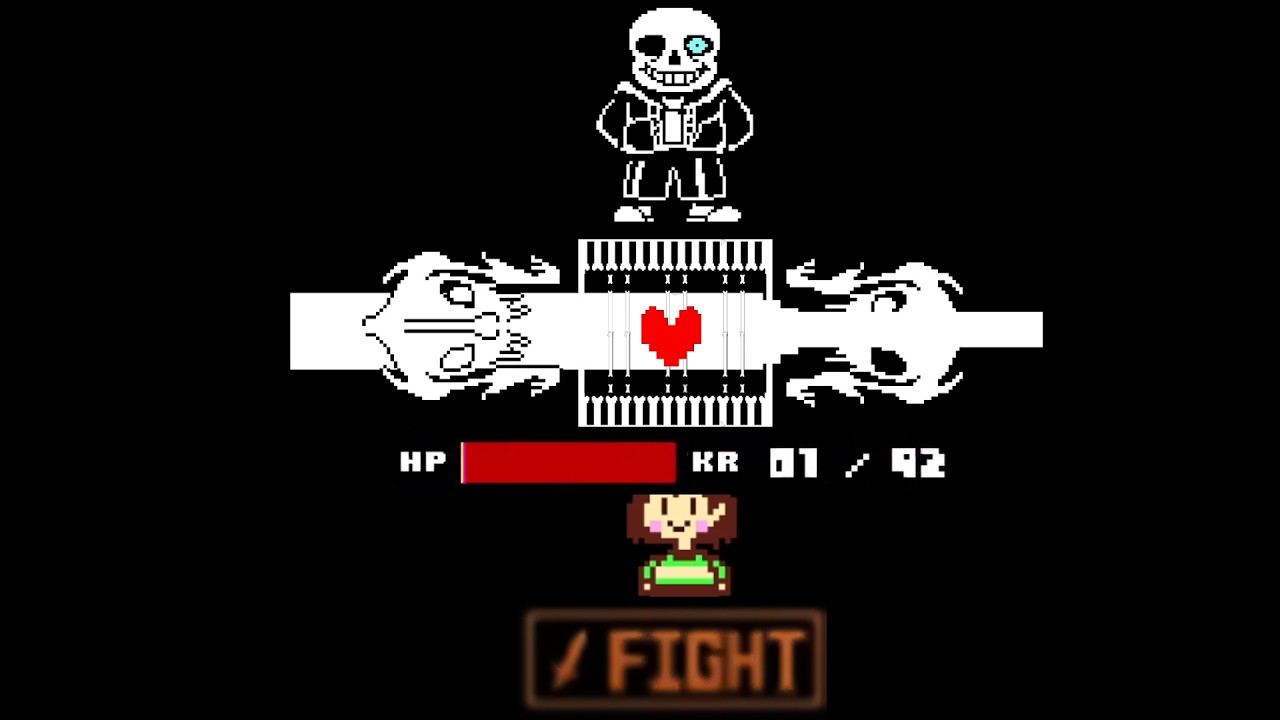 Beating sans in Undertale