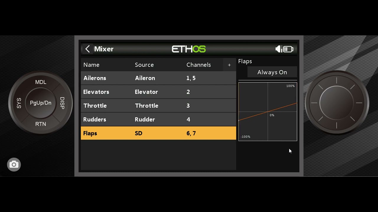 FrSky Ethos, Simple Flaps