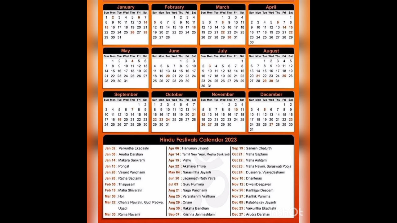 Hindu calendar 2023 | #shorts#