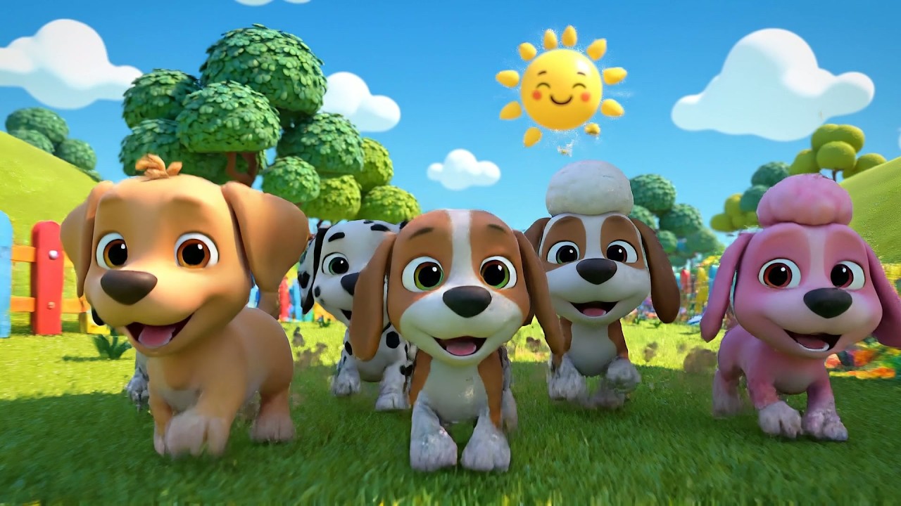 Five Little Toy Puppies Bark Bark Bark | Playful Pet Song & Nursery Rhymes
