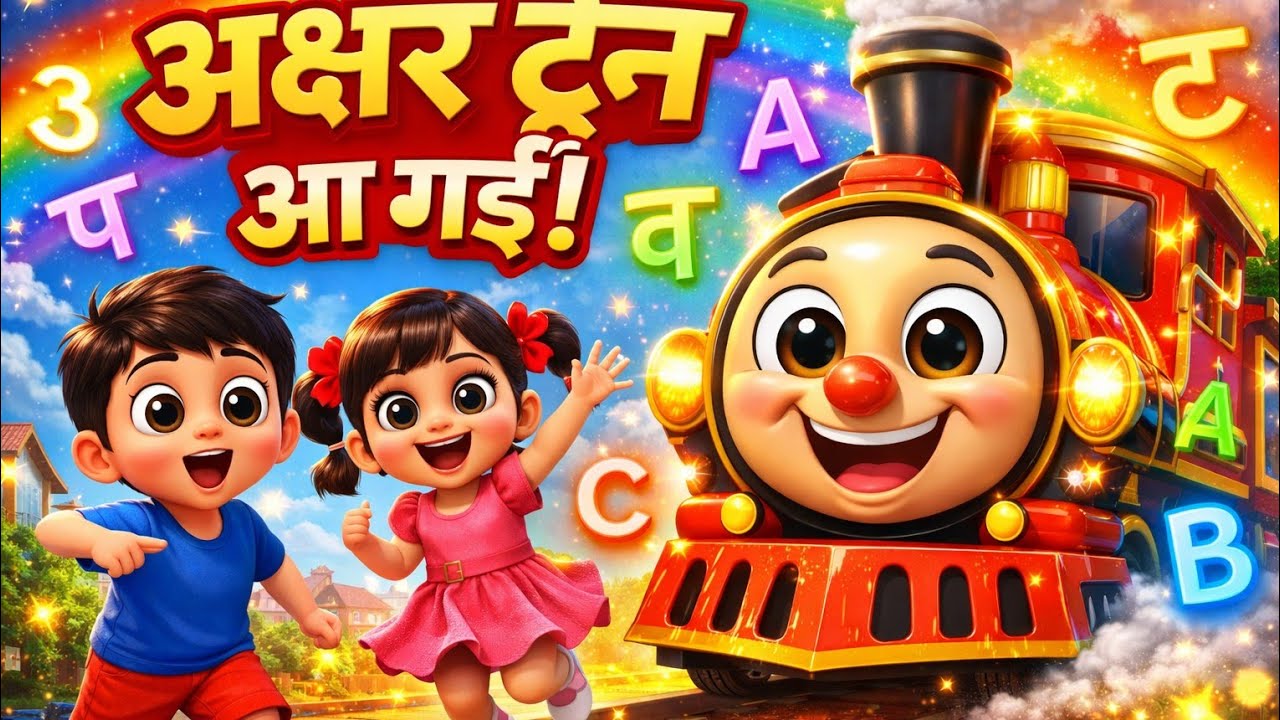 अक्षर ट्रेन आ गई! 🚂 | हिंदी वर्णमाला सीखे अ से अनार से ह तक पूरा मज़ेदार सफर