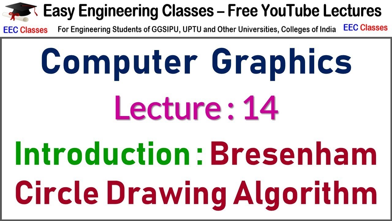 CGMM Lecture 14 - Bresenham Circle Drawing Algorithm Introduction - Hindi/English