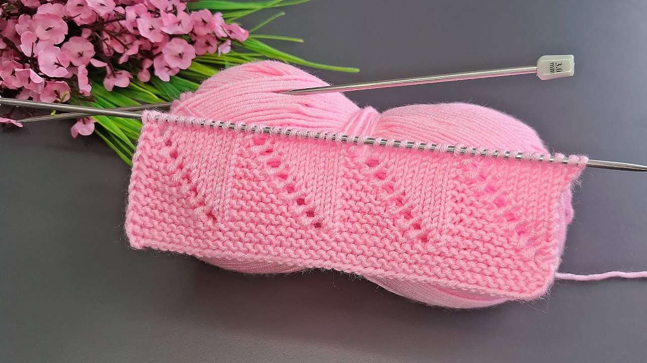 Kolay İki Şiş Örgü Yelek Model Desen 🌸#knitting #crochet #handmade #flower #diy #keşfet