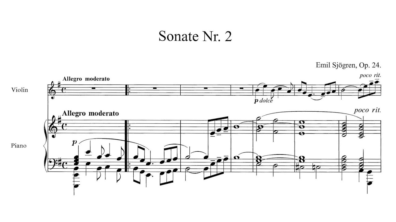 Emil Sjögren – Violin Sonata No.2