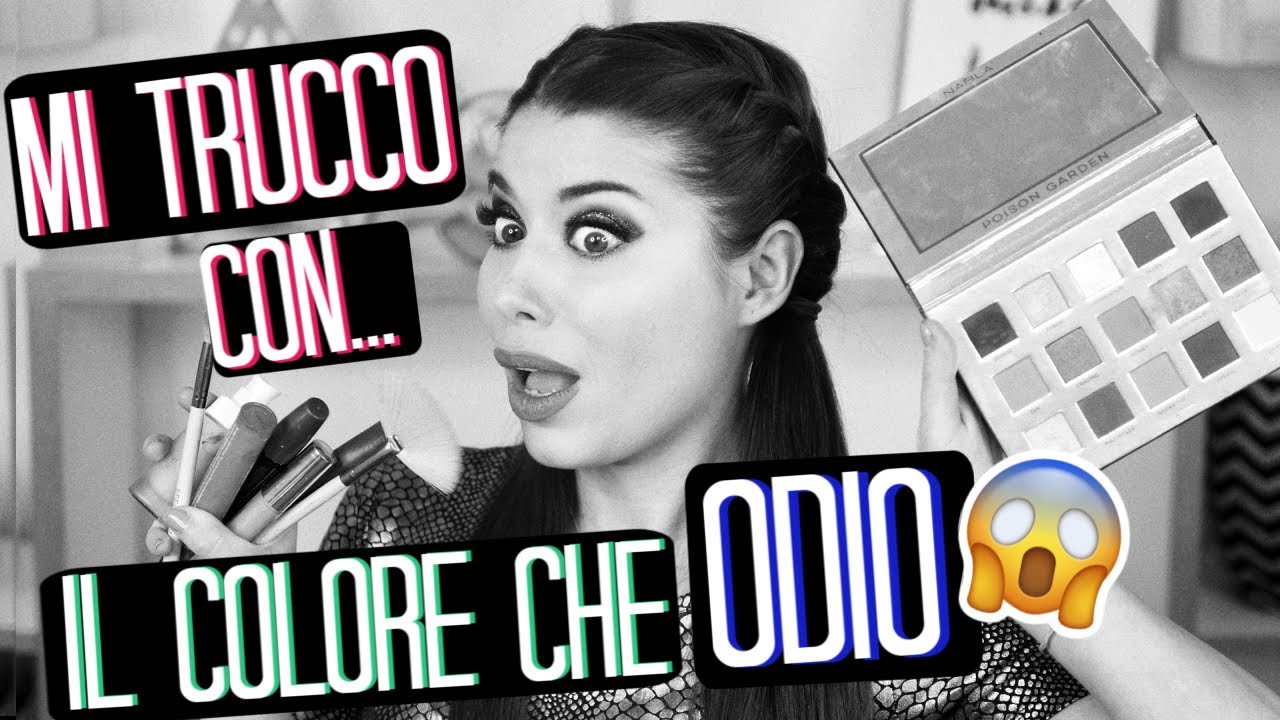 MI TRUCCO CON IL COLORE CHE ODIO 😱 MAKEUP CHALLENGE