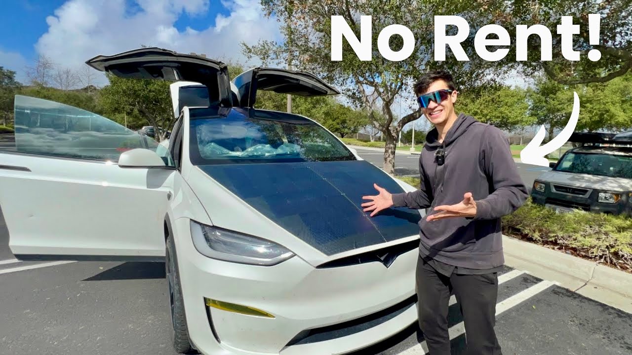 Living Rent Free In A Tesla Model X | Tesla Tiny Home