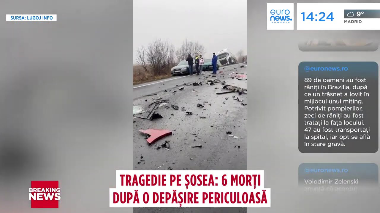 Accident grav pe DN6 Lugoj–Caransebeș. Șase persoane și-au pierdut viața