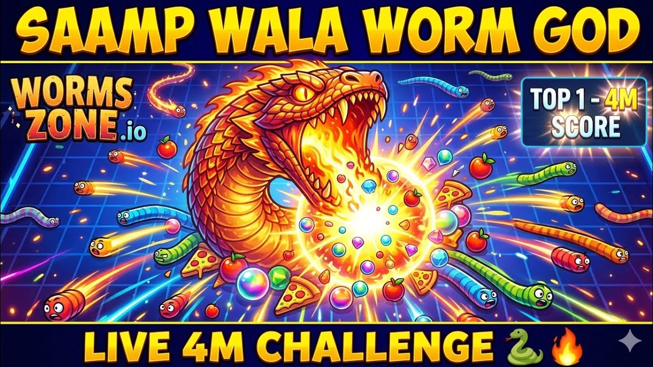 Worms Zone LIVE – 2 Million Challenge! Thank You 2600 Subs 🐍🏆 (Saamp Wala God)
