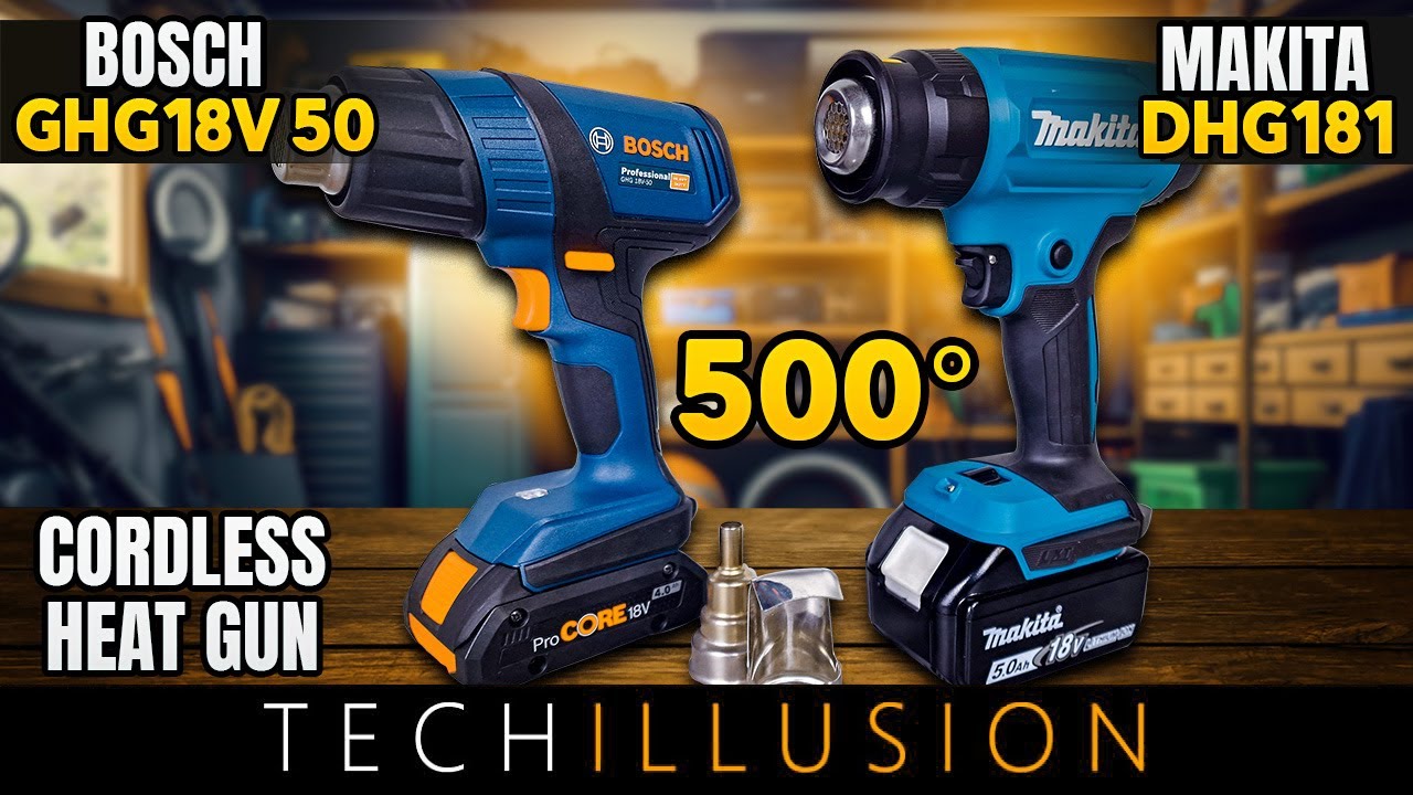 🔥WHO IS GETTING HOTTER?!🧐 MAKITA vs BOSCH 18V Cordless Heat Gun!😱 - DHG181 vs GHG 18V-50 - Test