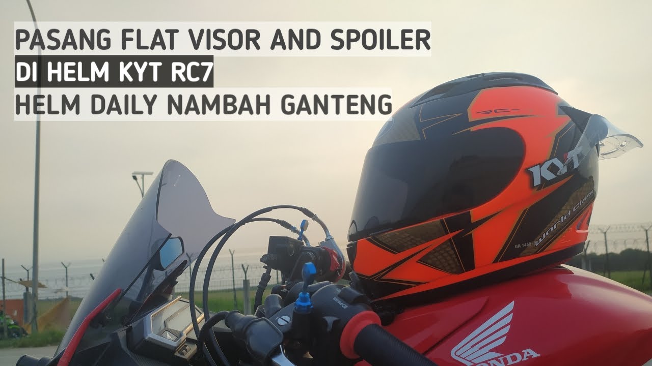 MODIF HELM KYT RC7 | PASANG FLAT VISOR AND SPOILER AUTO GANTENG