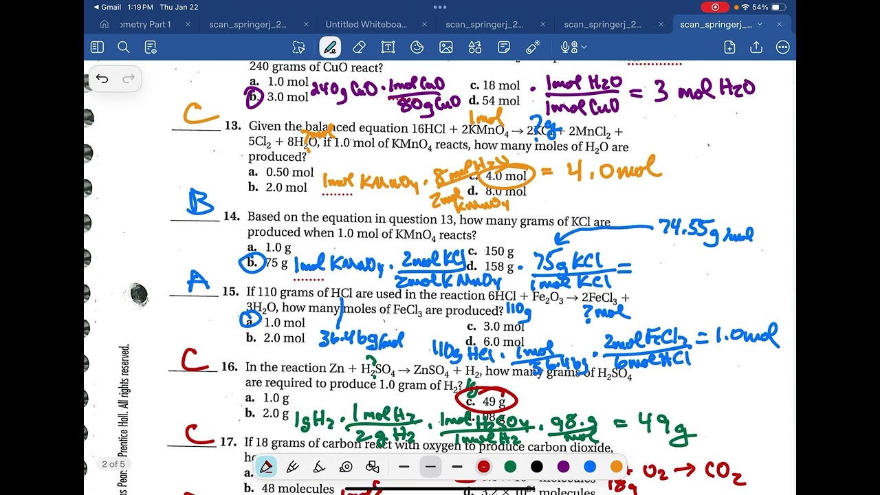 Test B matching and multiple choice answers and explanations