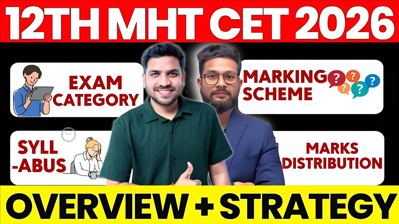 12TH MHT CET 2026 OVERVIEW + STRATEGY | MHT CET 2026 PREPARATION | JR COLLEGE |