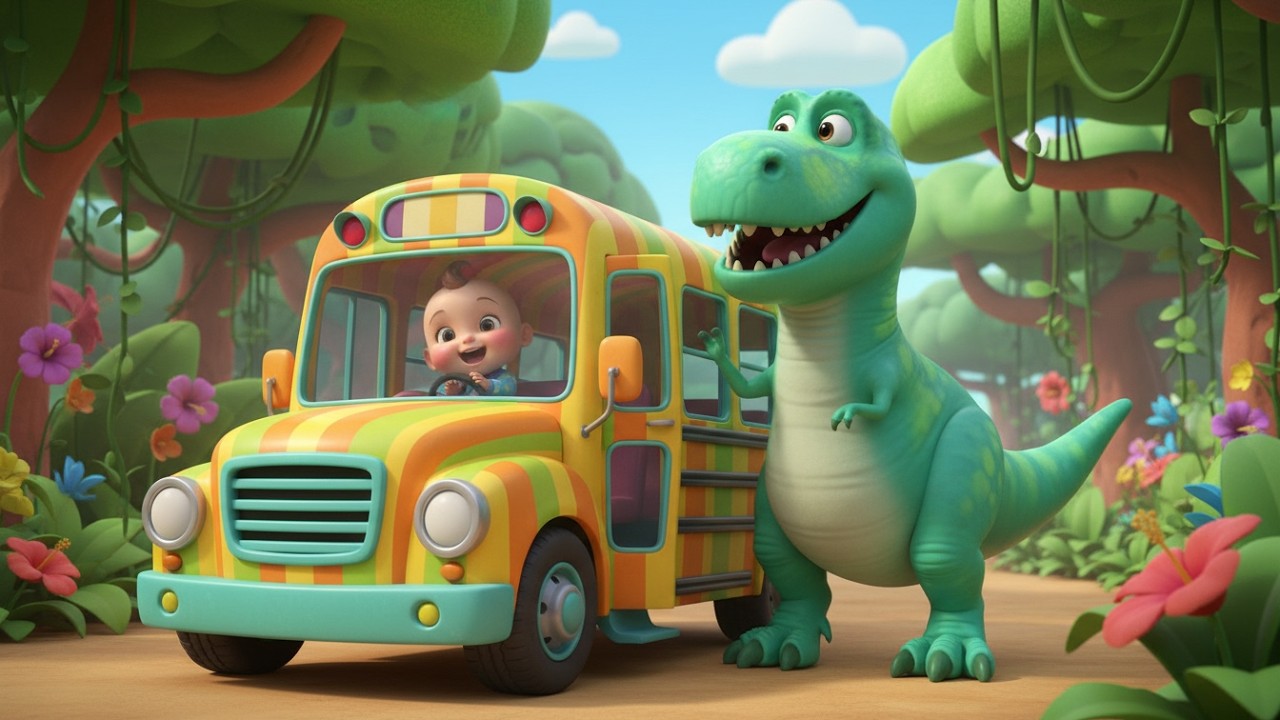 Canción del Viaje en Autobús de Dinosaurios 🦖🚌 | Canciones infantiles divertidas | Baby Song Español