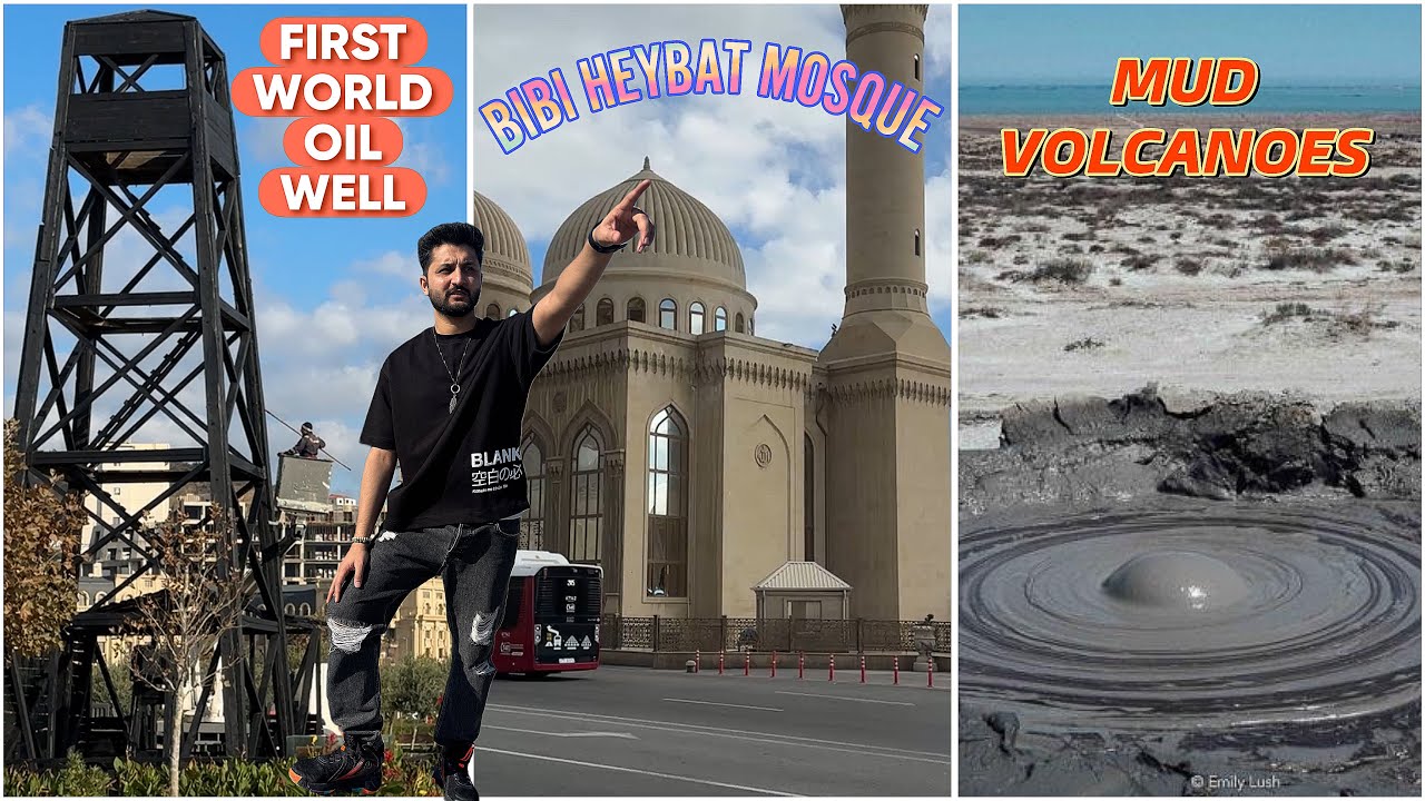 I VISITED FIRST WORLD OIL WELL, BIBI HEYBAT MOSQUE AND MUD VOLCANOES IN BAKU AZERBAIJAN.